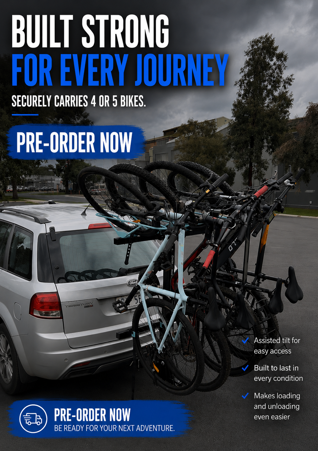 Journey 4–5 Bike Vertical Hitch Rack | Pre-Order Sale